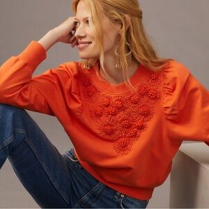 Anthropologie Floral Embroidered Women's Top